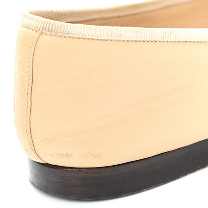Chanel Lambskin Cap Toe Ballerina Flats 38 Beige Black 17 of 18