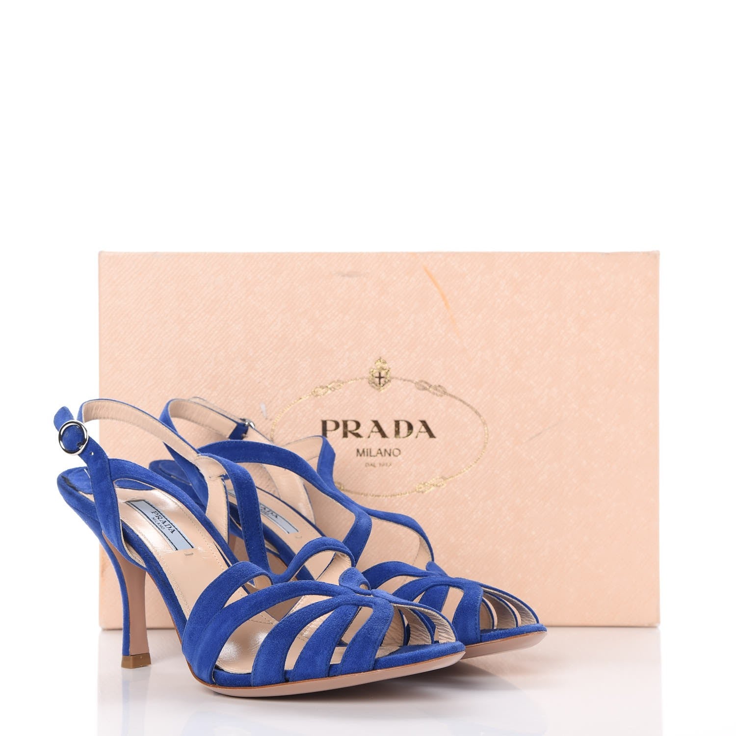 Prada Suede Wavy Sandals 39.5 Blue 11 of 11