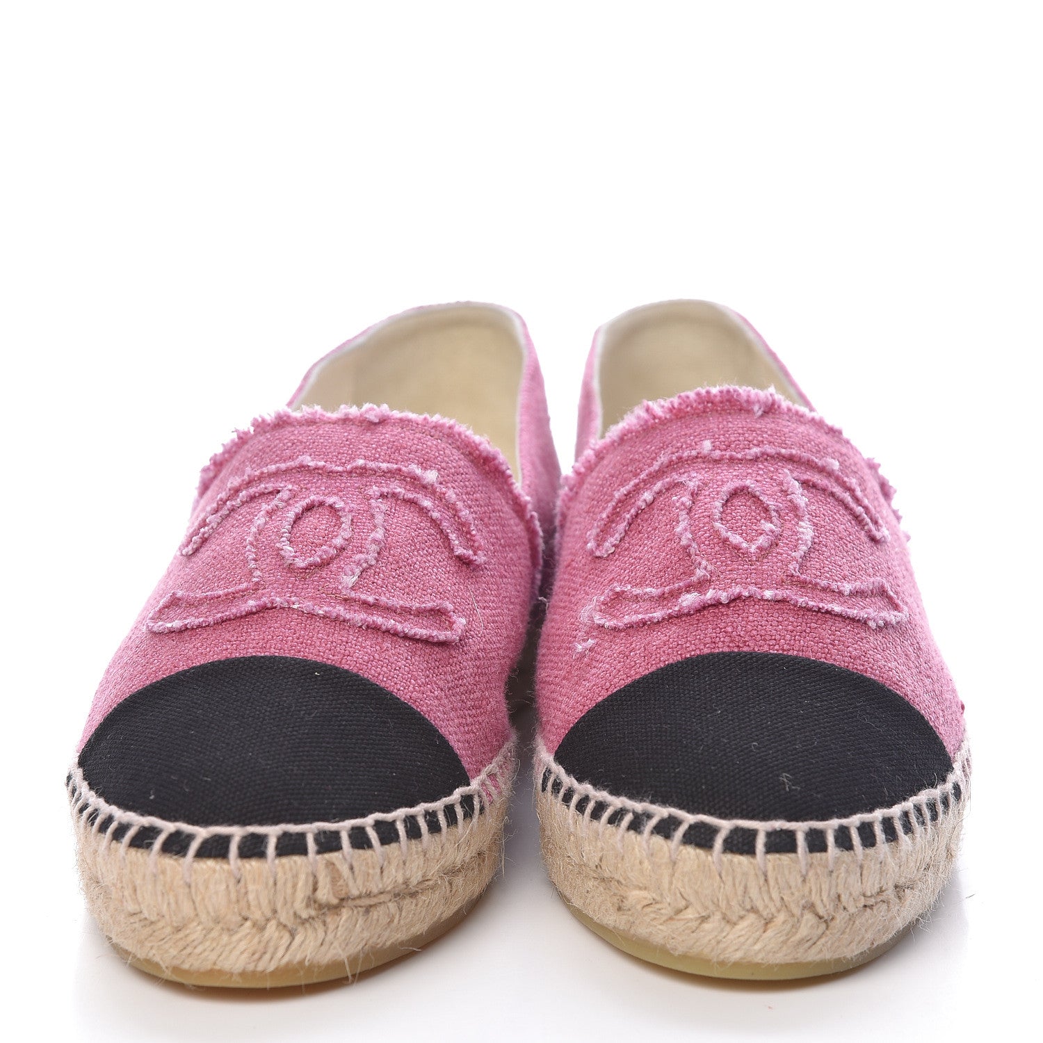 Balenciaga CHANEL Linen CC Espadrilles 40 Pink Black 2 of 8