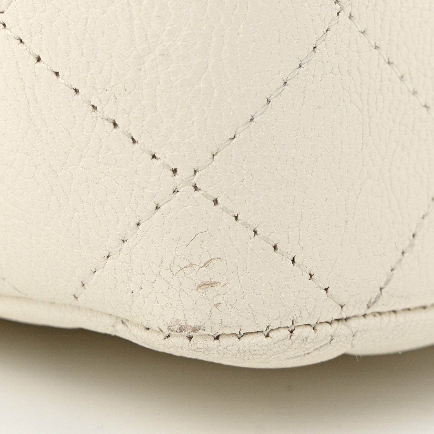 Chanel Crumpled Calfskin Quilted Medium Double Flap White 11 of 12