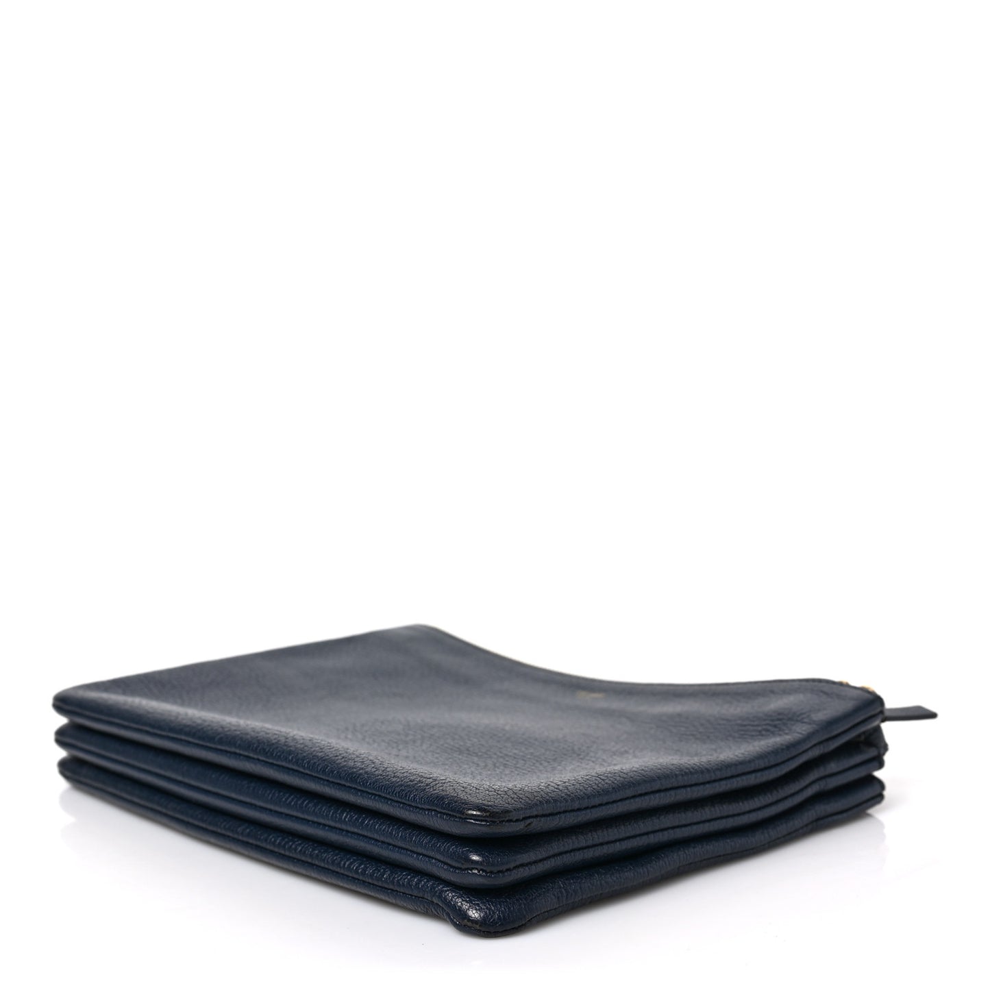 Goatskin Large Trio Crossbody Bag Dark Blue