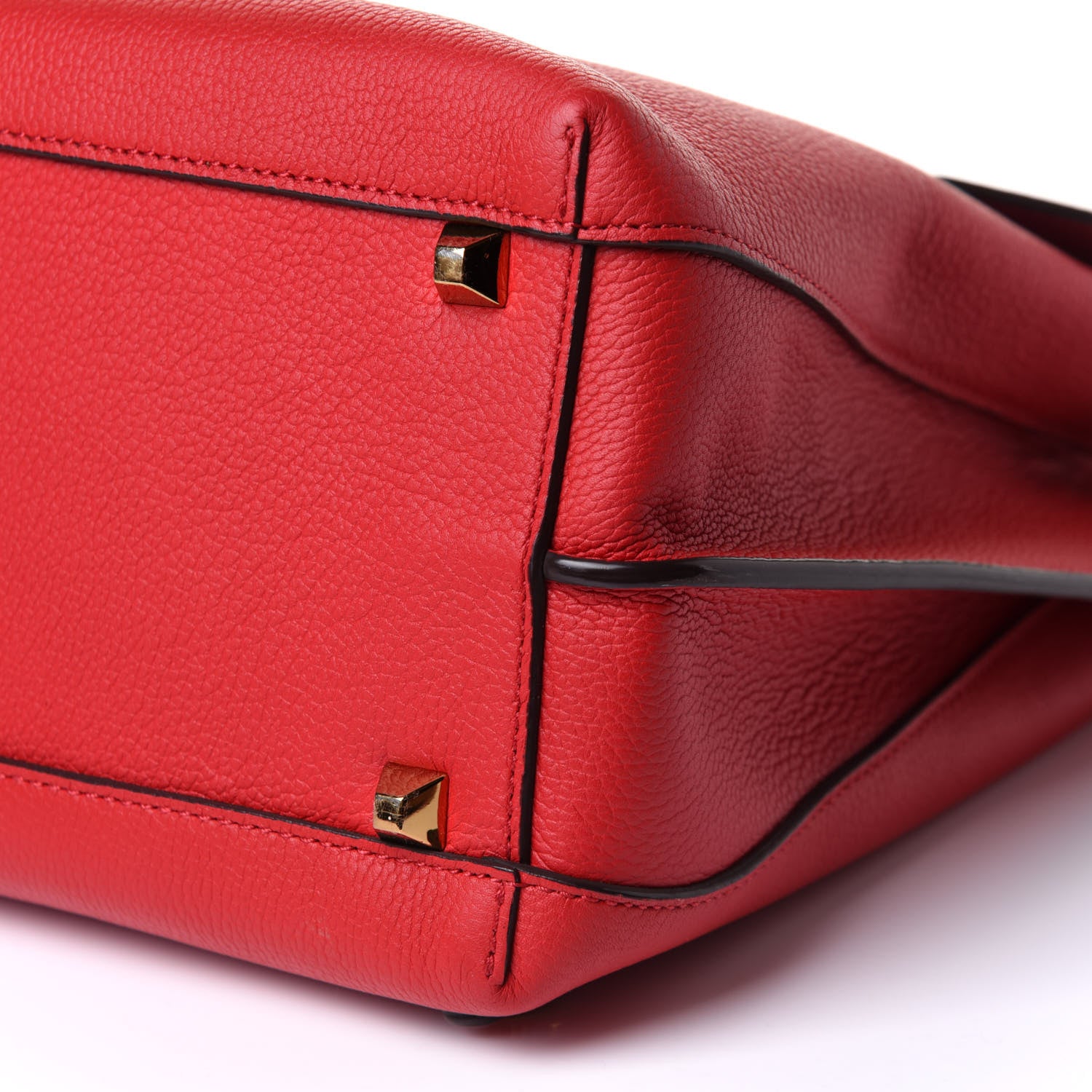 MCM Grained Calfskin Large Milla Convertible Backpack Ruby Red 9 of 11