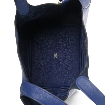 Hermes Taurillon Clemence Picotin Lock 22 MM Bleu Saphir 5 of 9