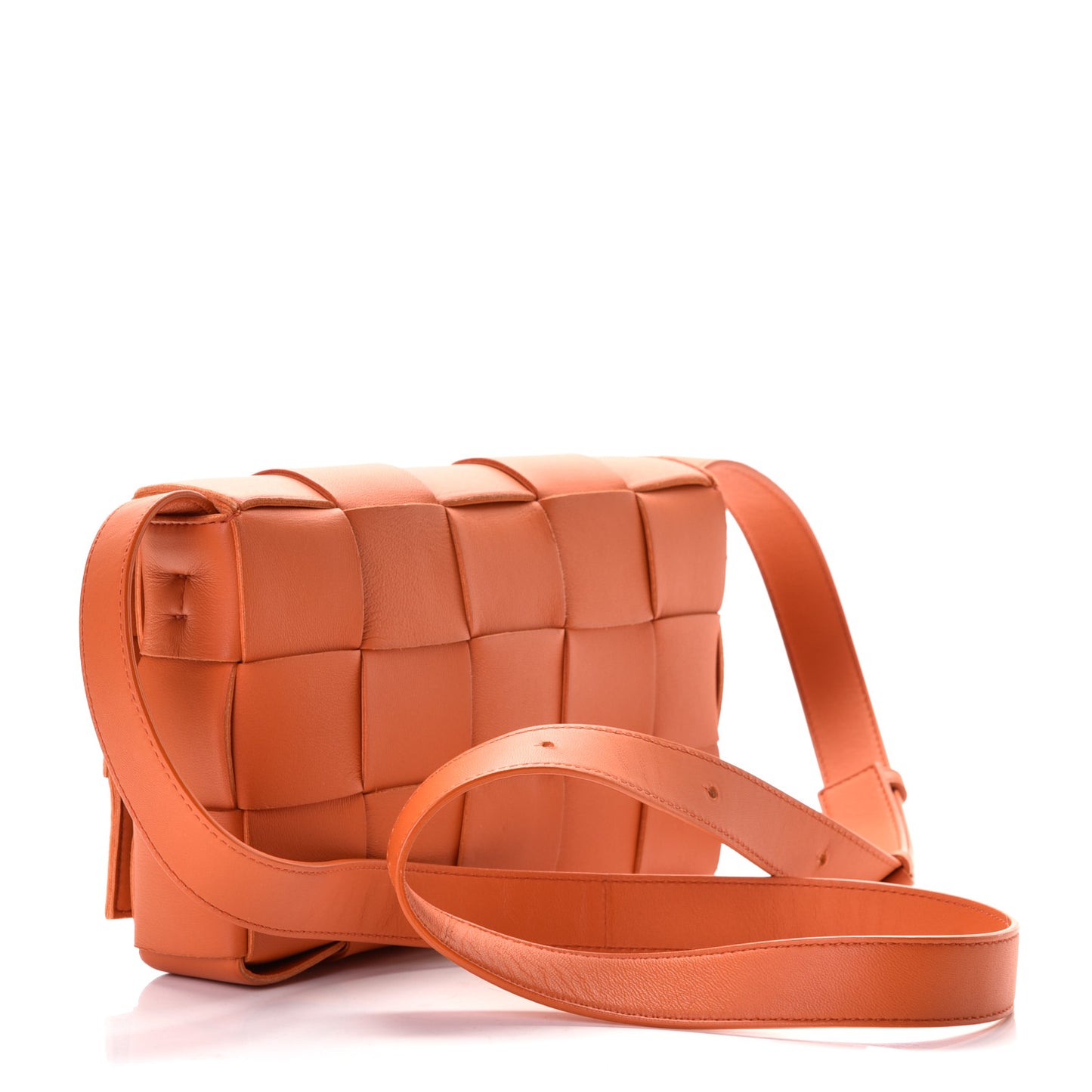 Calfskin Maxi Intreccio Cassette Bag Burned Orange
