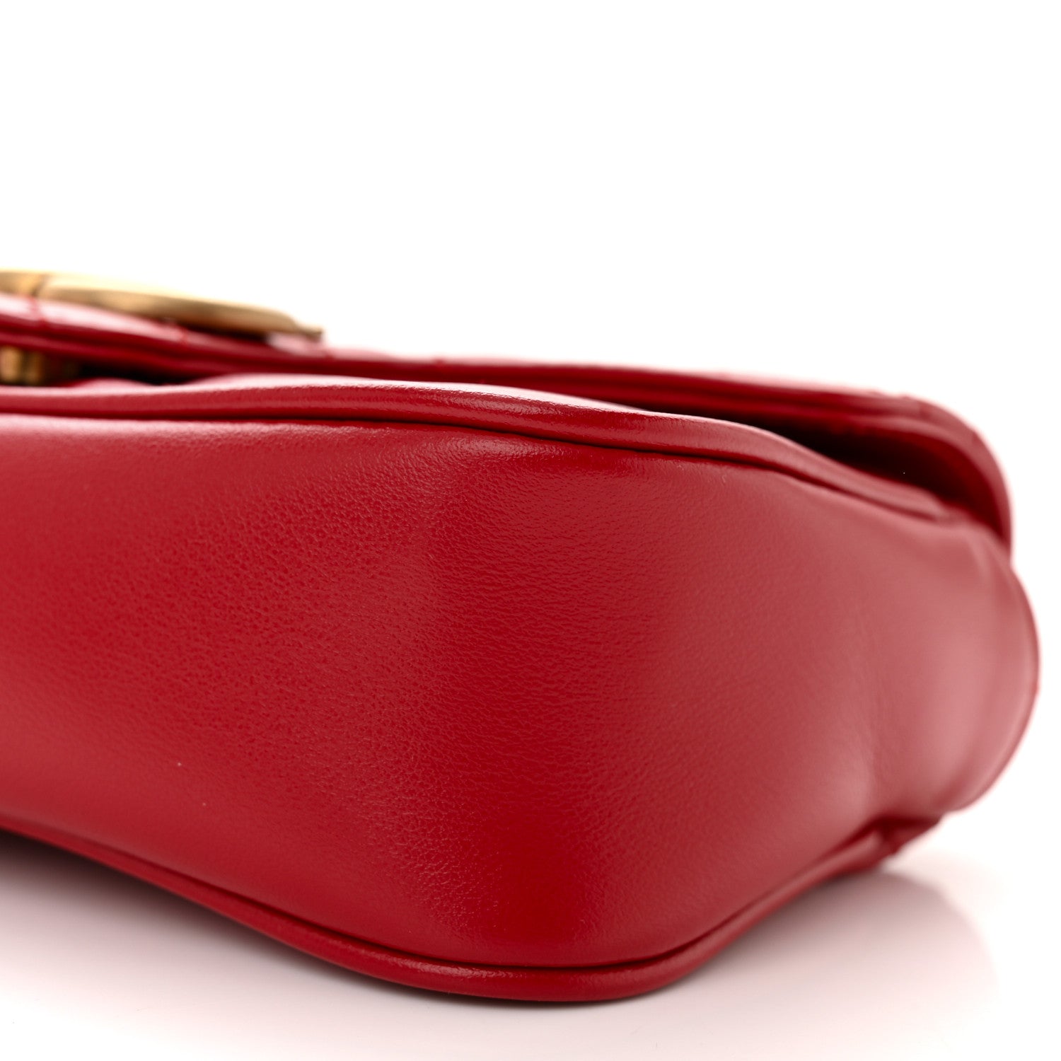 Gucci Calfskin Matelasse Super Mini GG Marmont Shoulder Bag Hibiscus Red 10 of 11