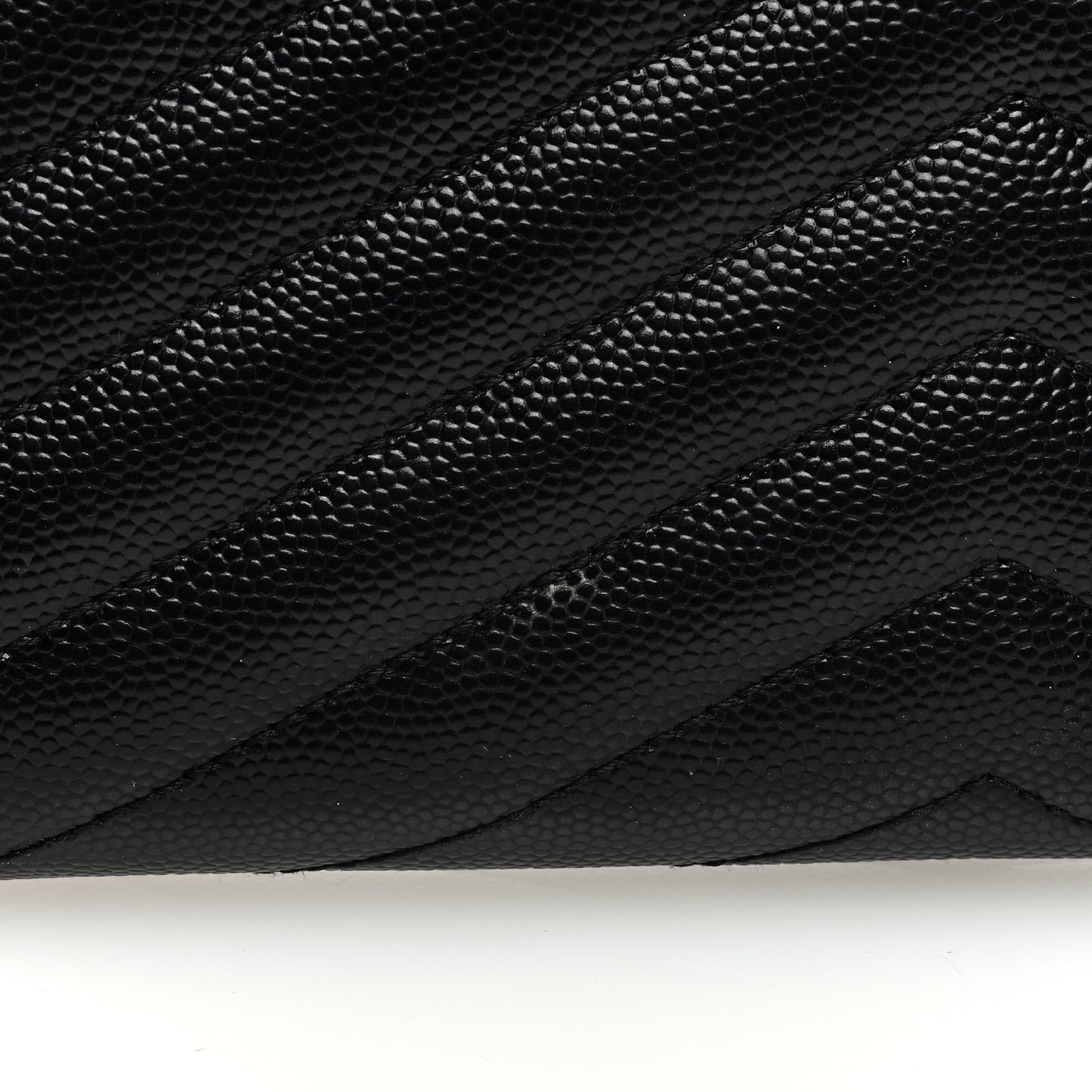 Grain De Poudre Matelasse Chevron Monogram Flap Wallet Black