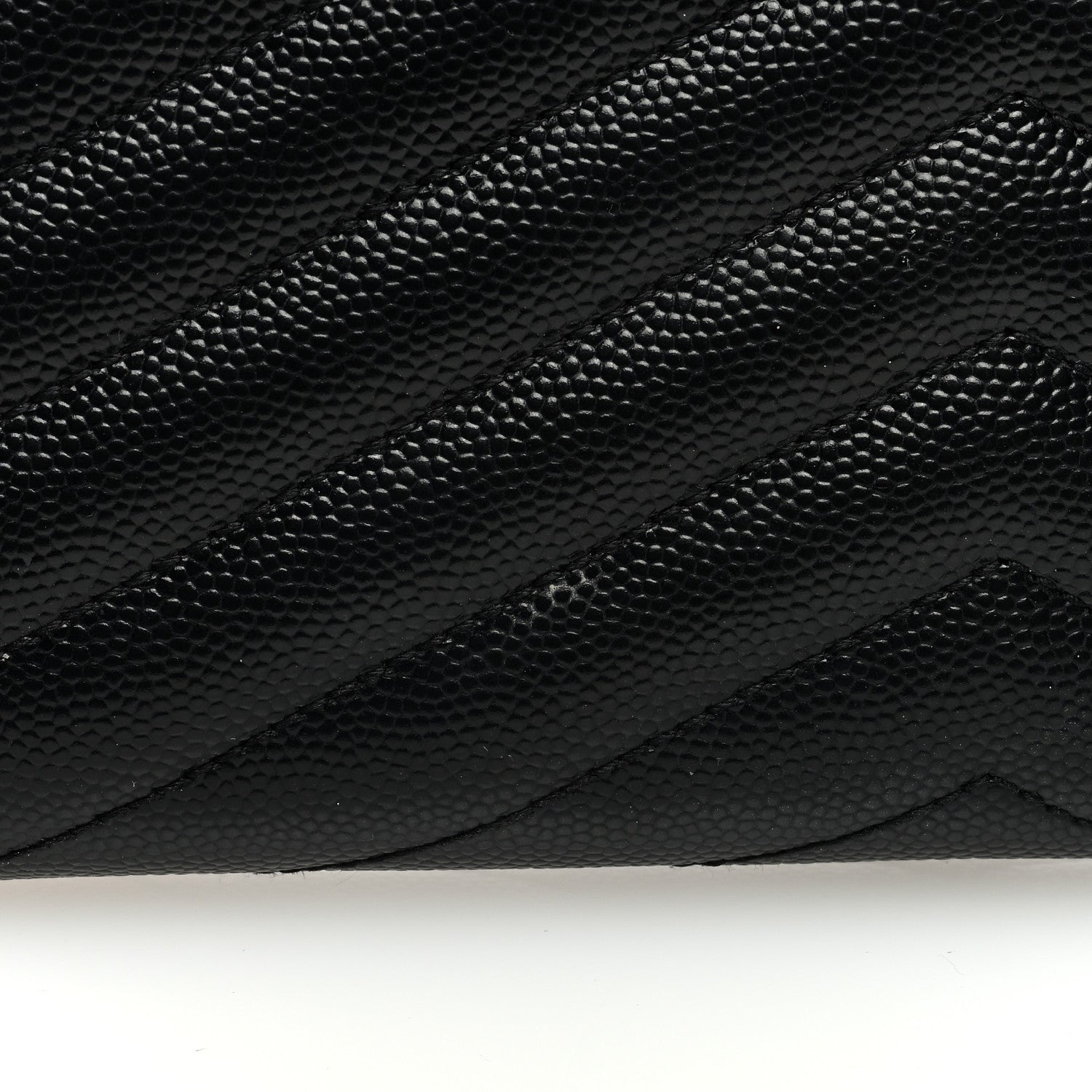 Saint Laurent Grain De Poudre Matelasse Chevron Monogram Flap Wallet Black 7 of 9