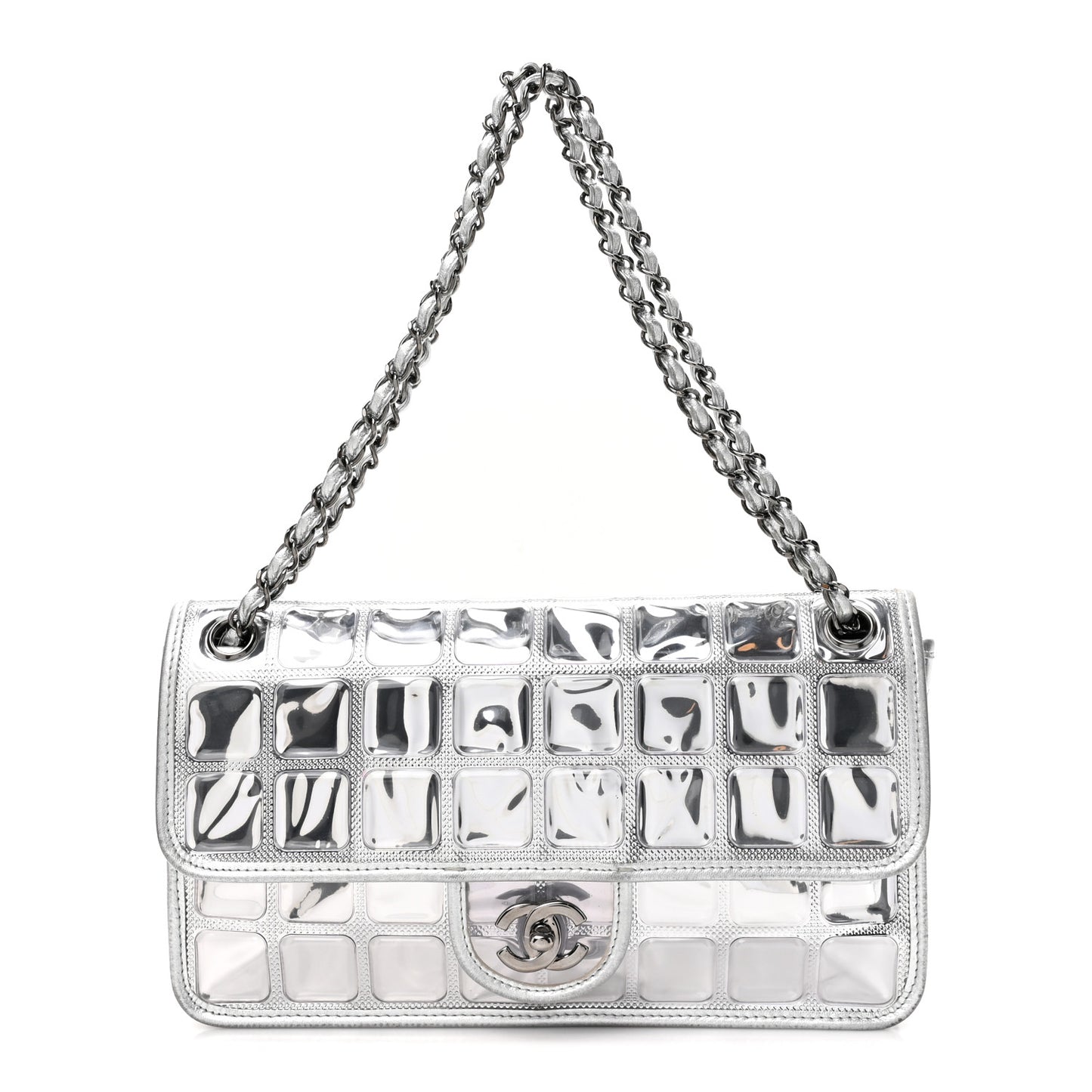 Vinyl Large Ice Cube Flap Silver