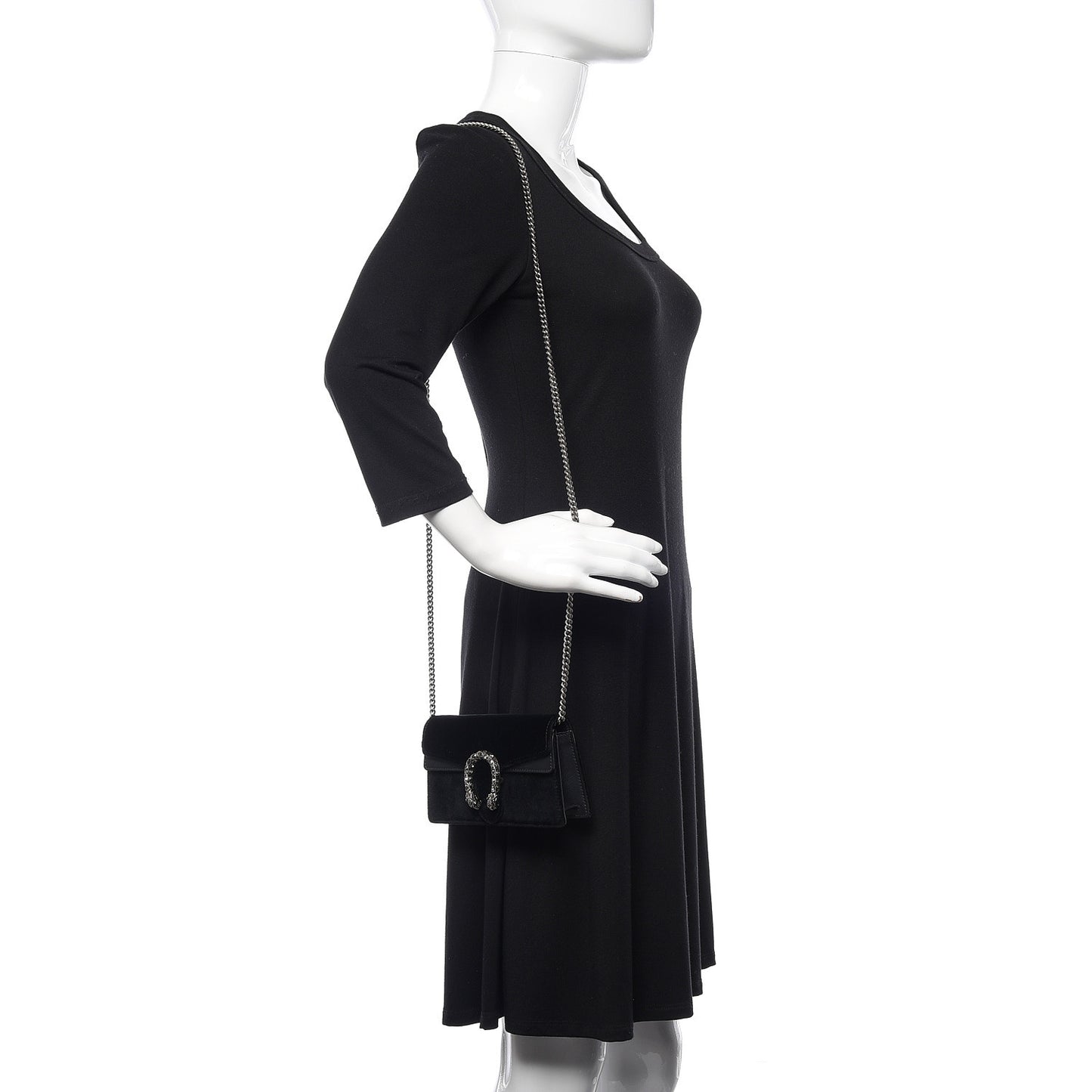 Velvet Super Mini Dionysus Shoulder Bag Black