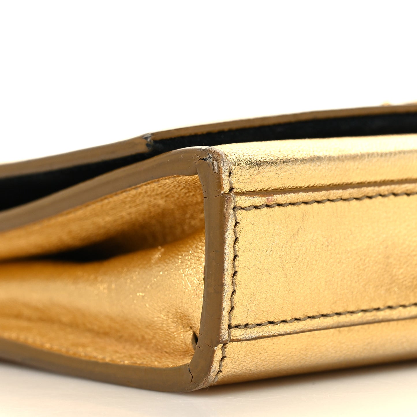 Metallic Calfskin Small Classic Monogram Kate Tassel Satchel Gold