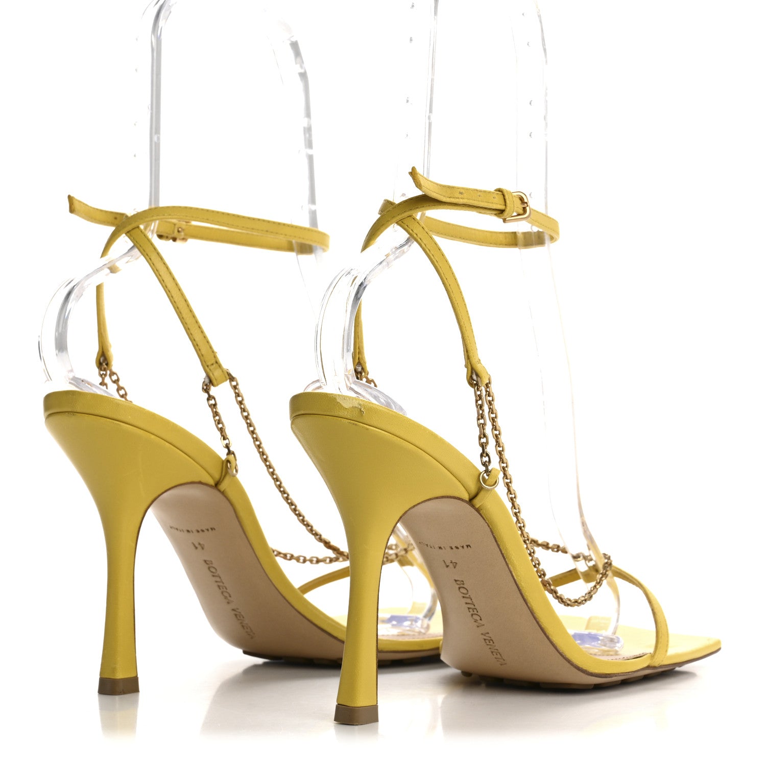 Bottega Veneta Lambskin Stretch Chain Strap 90mm Sandals 41 Buttercup 5 of 8