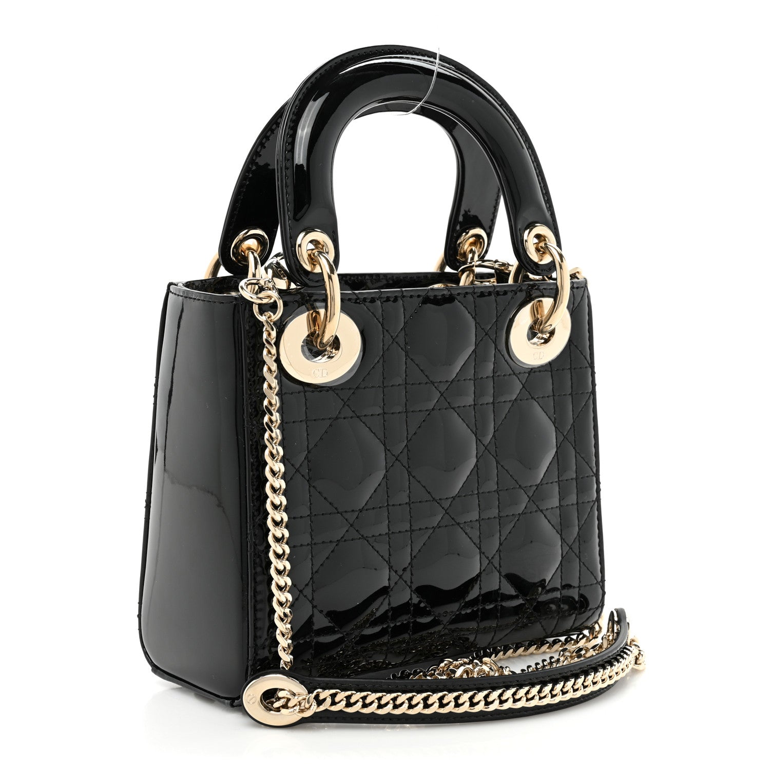 Christian Dior Patent Cannage Mini Lady Dior Black 3 of 9
