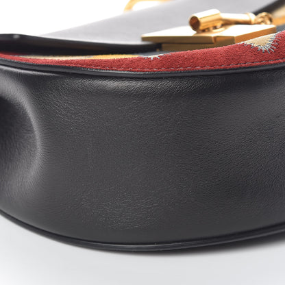 Chloe Suede Calfskin Wonder Woman Patchwork Drew Shoulder Bag Black 8 of 9