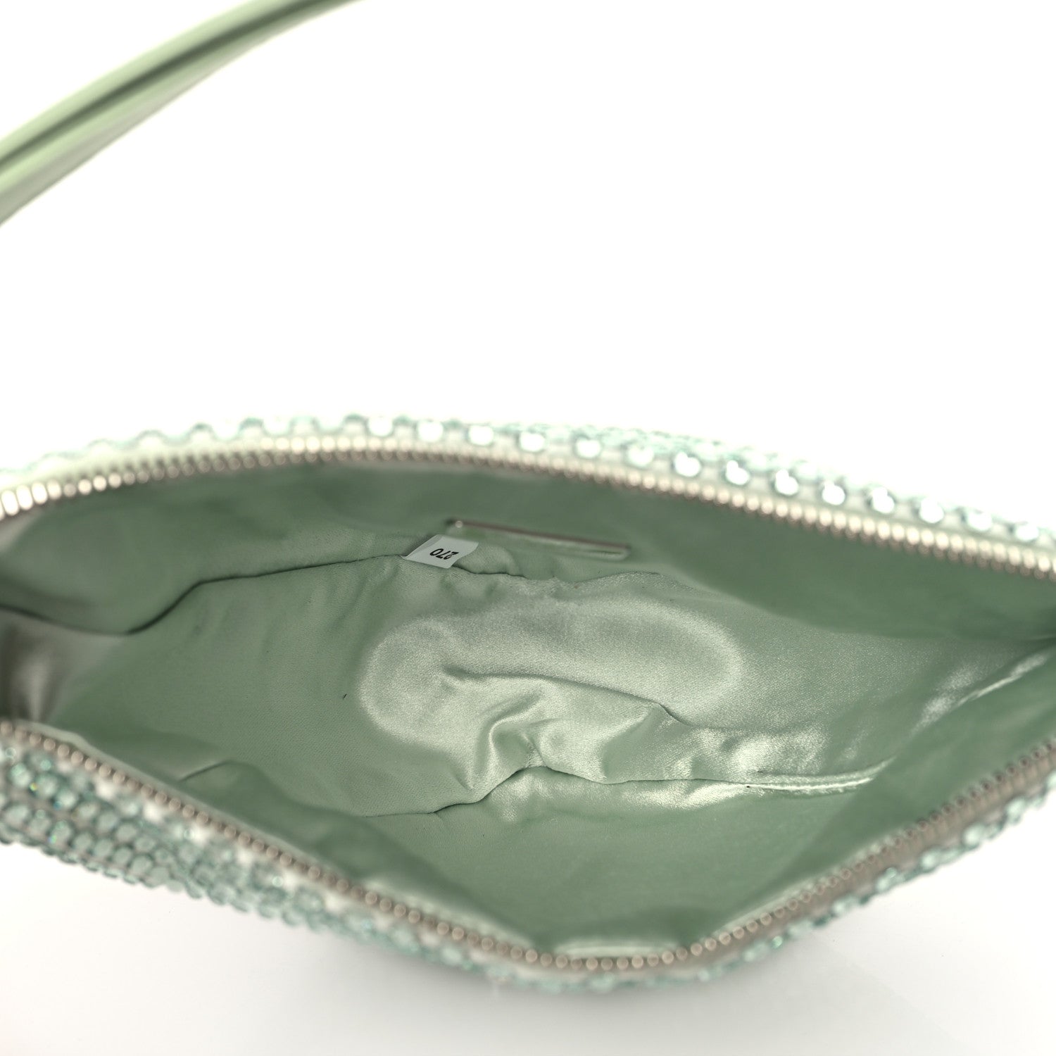 Prada Satin Crystal Triangle Pouch Acqua 4 of 6