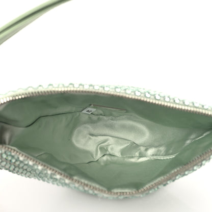 Prada Satin Crystal Triangle Pouch Acqua 4 of 6
