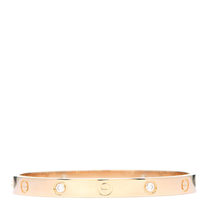 Cartier 18K Yellow Gold 4 Diamond LOVE Bracelet 17 2 of 6