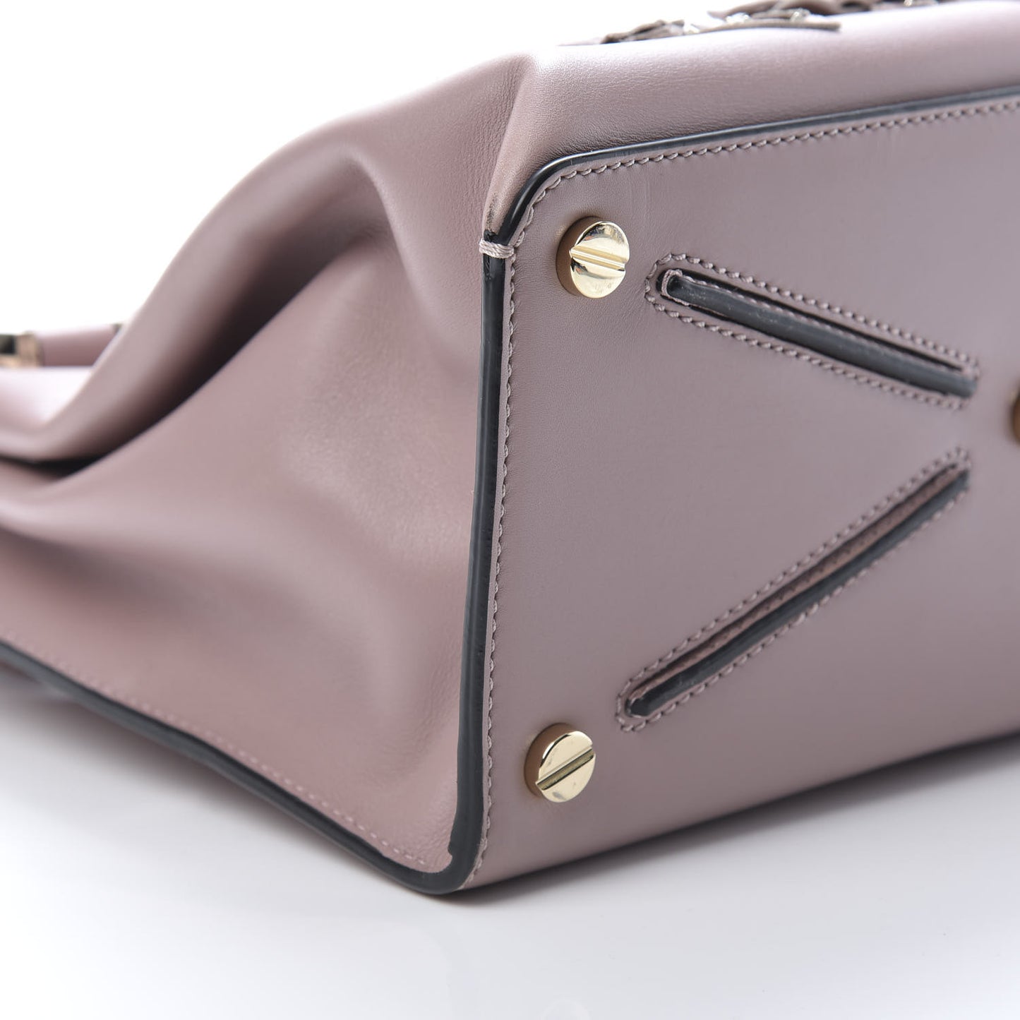 Vitello Floral Embroidered Medium Joylock Satchel Lipstick