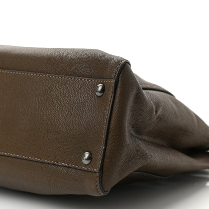Fendi Goatskin Zucca Medium Peekaboo Iconic Satchel Taupe Tobacco Moro 9 of 9