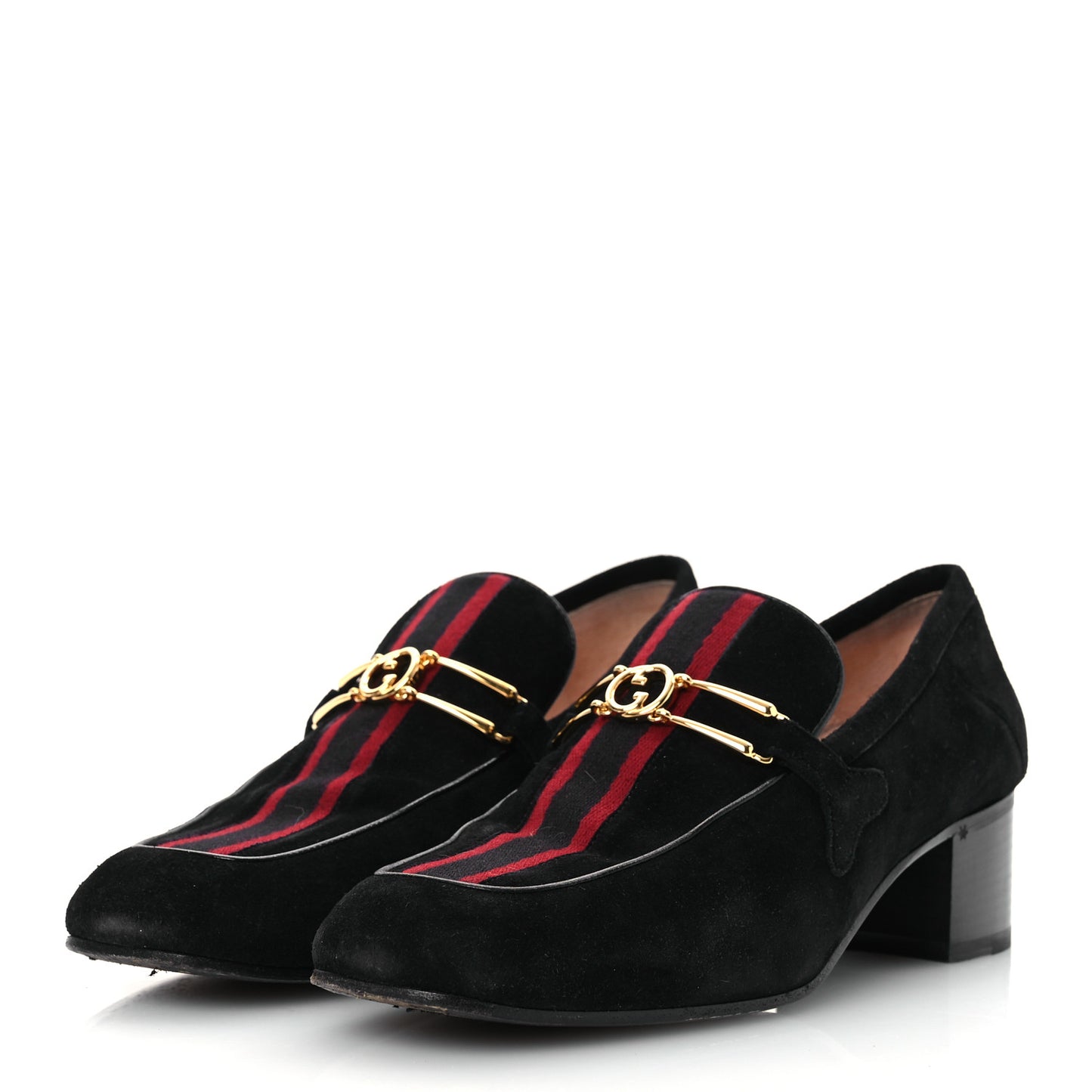 Suede Web Womens Loafers 38.5 Black