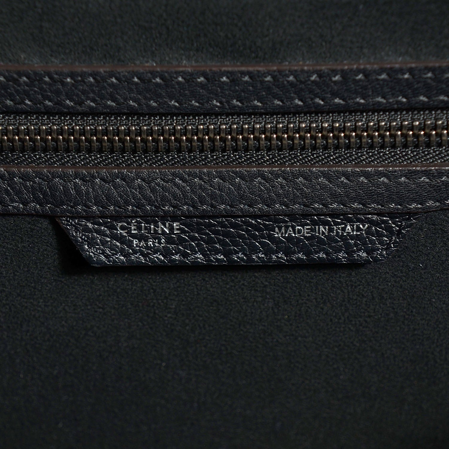Celine Drummed Calfskin Mini Luggage Black 7 of 9