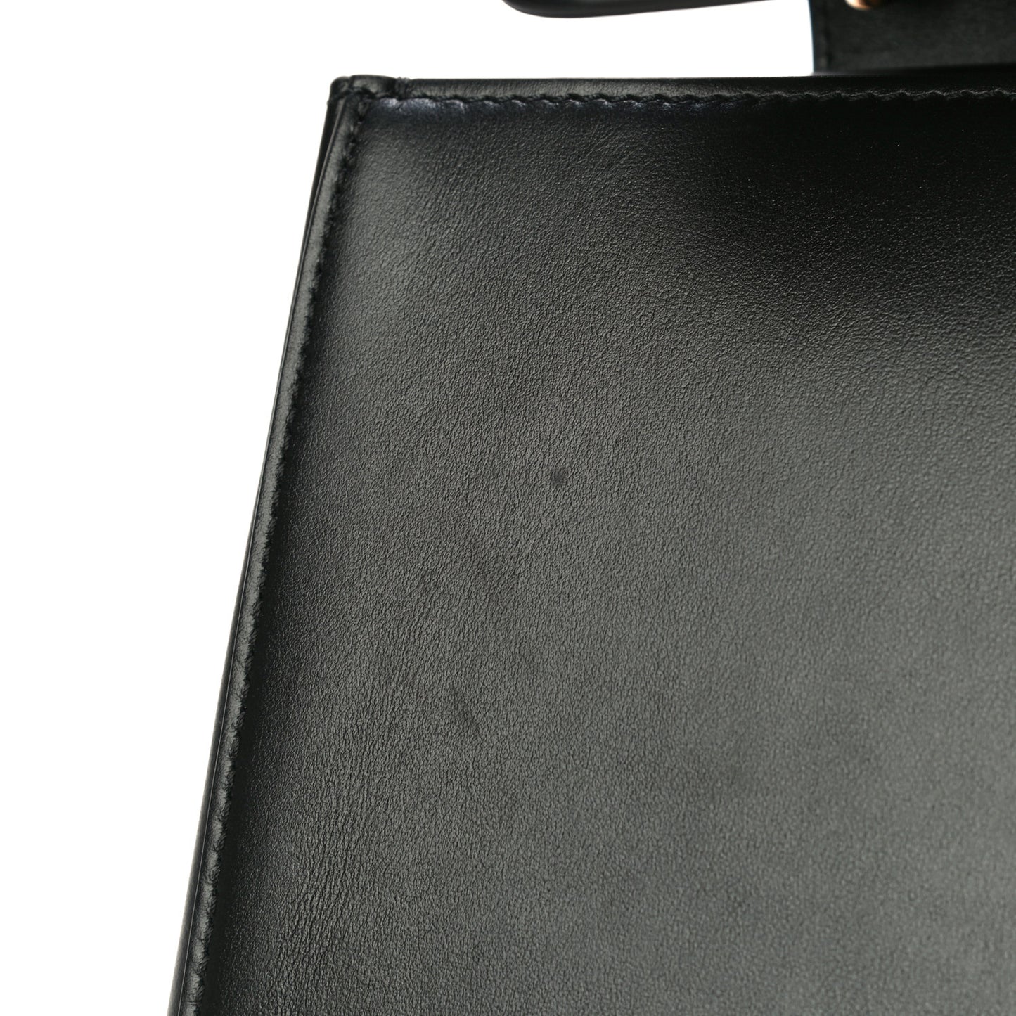 Vitello Barocco Virtus Small Top Handle Shoulder Bag Black