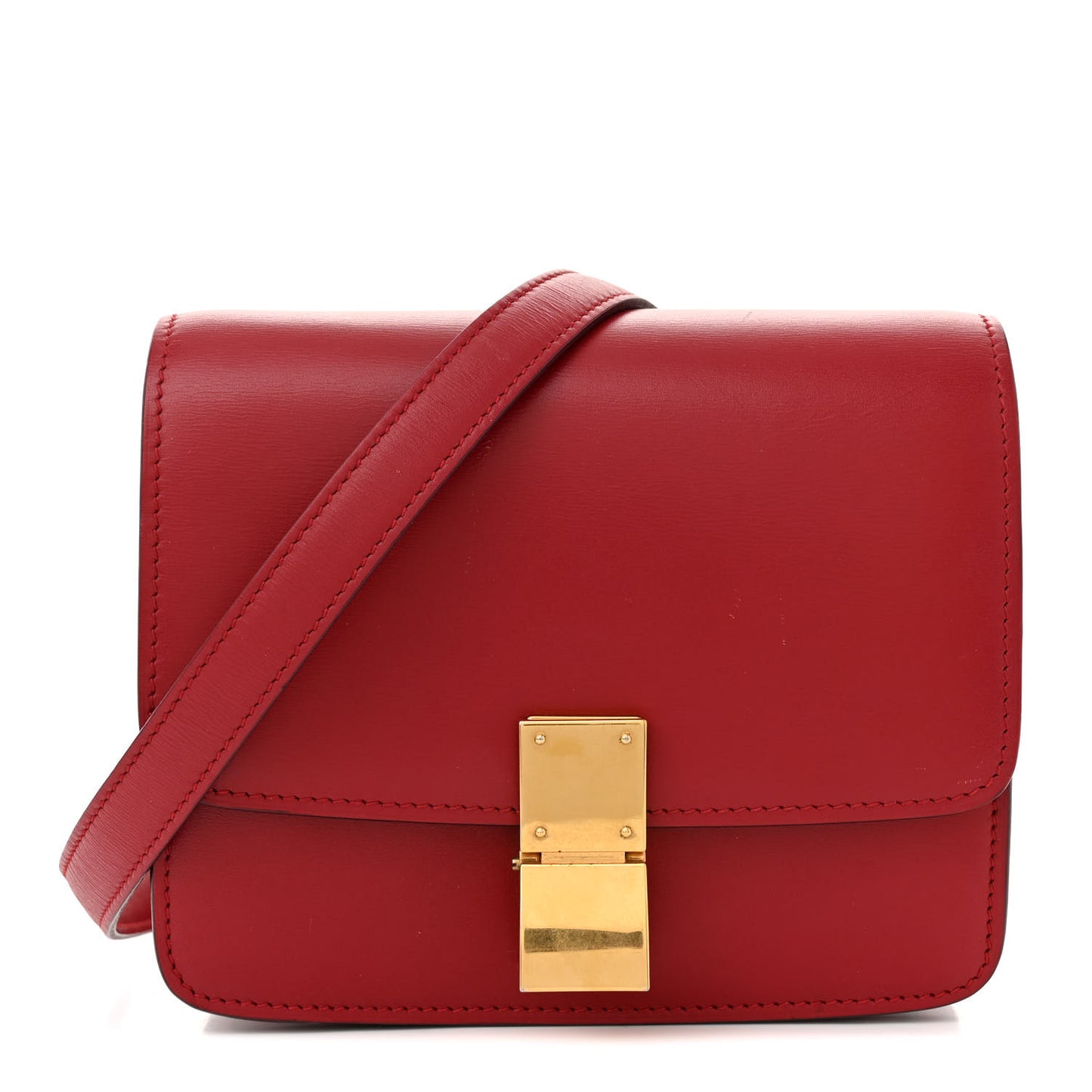 Smooth Calfskin Small Classic Box Flap Bag Red