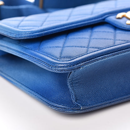 Chanel Caviar Quilted Medium Sunset On The Sea Flap Blue 10 of 11