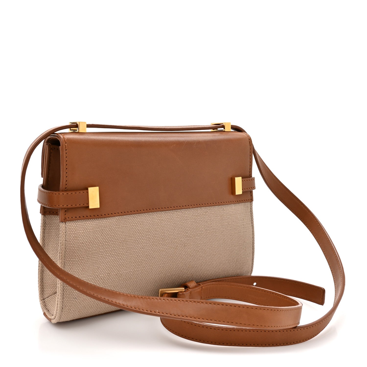 Saint Laurent Canvas Calfskin Mini Manhattan Shoulder Bag  Natural Beige Brick 3 of 13
