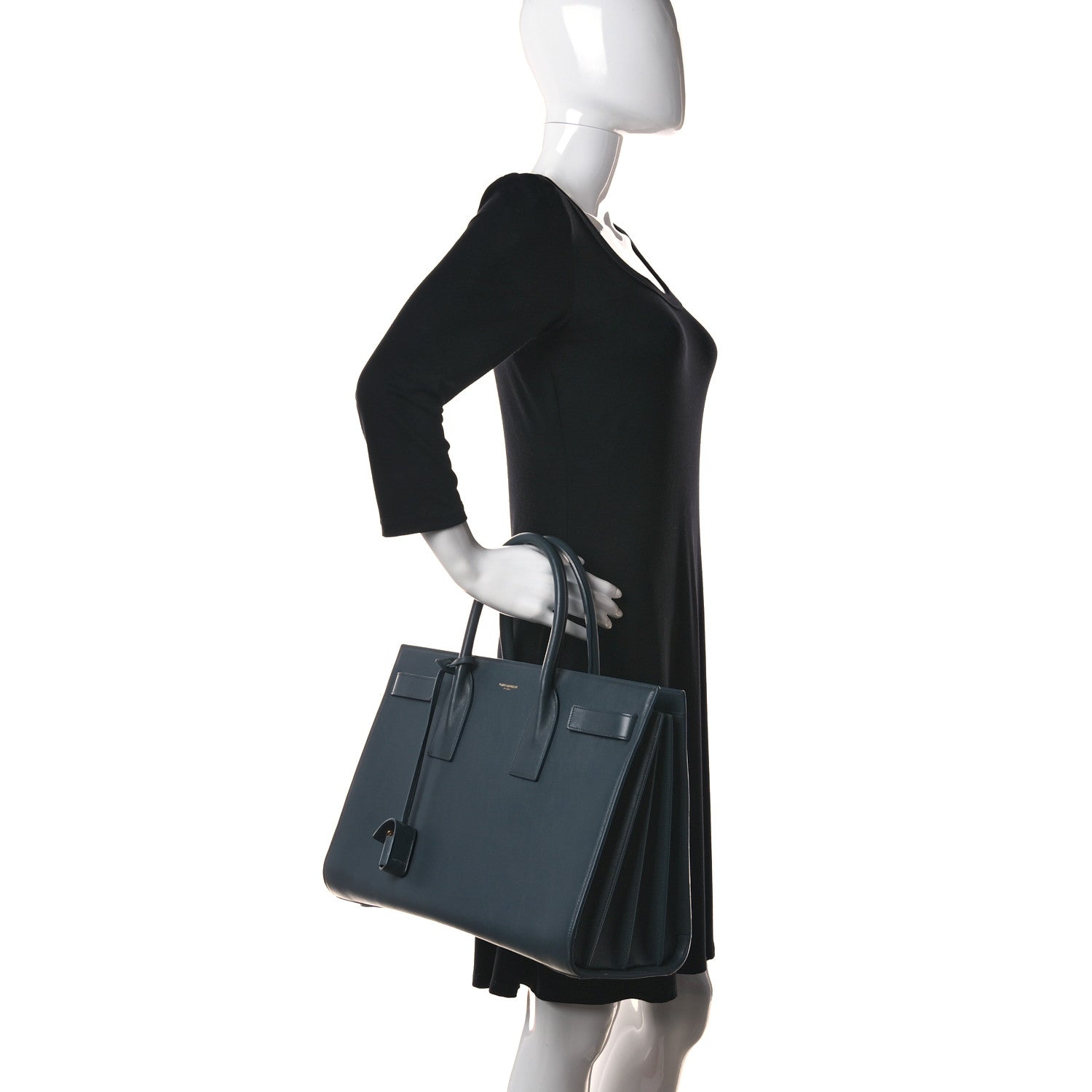 Saint Laurent Calfskin Large Sac De Jour Carryall Fog 2 of 14