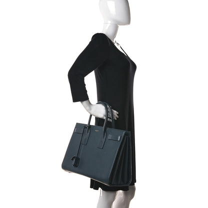 Saint Laurent Calfskin Large Sac De Jour Carryall Fog 2 of 14