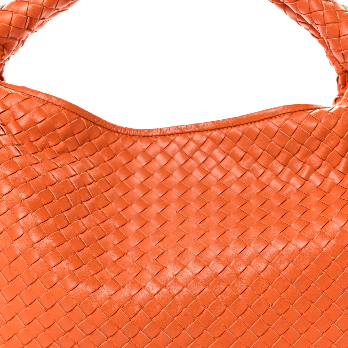 Nappa Intrecciato Large Veneta Hobo Orange