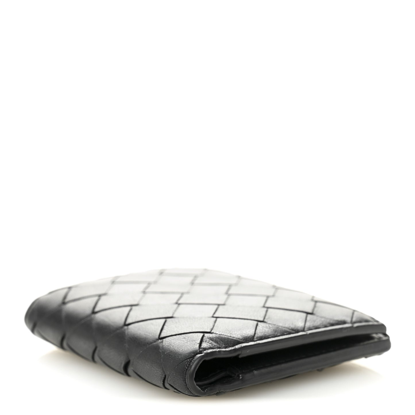 Nappa Intrecciato Bifold Zip Wallet Black