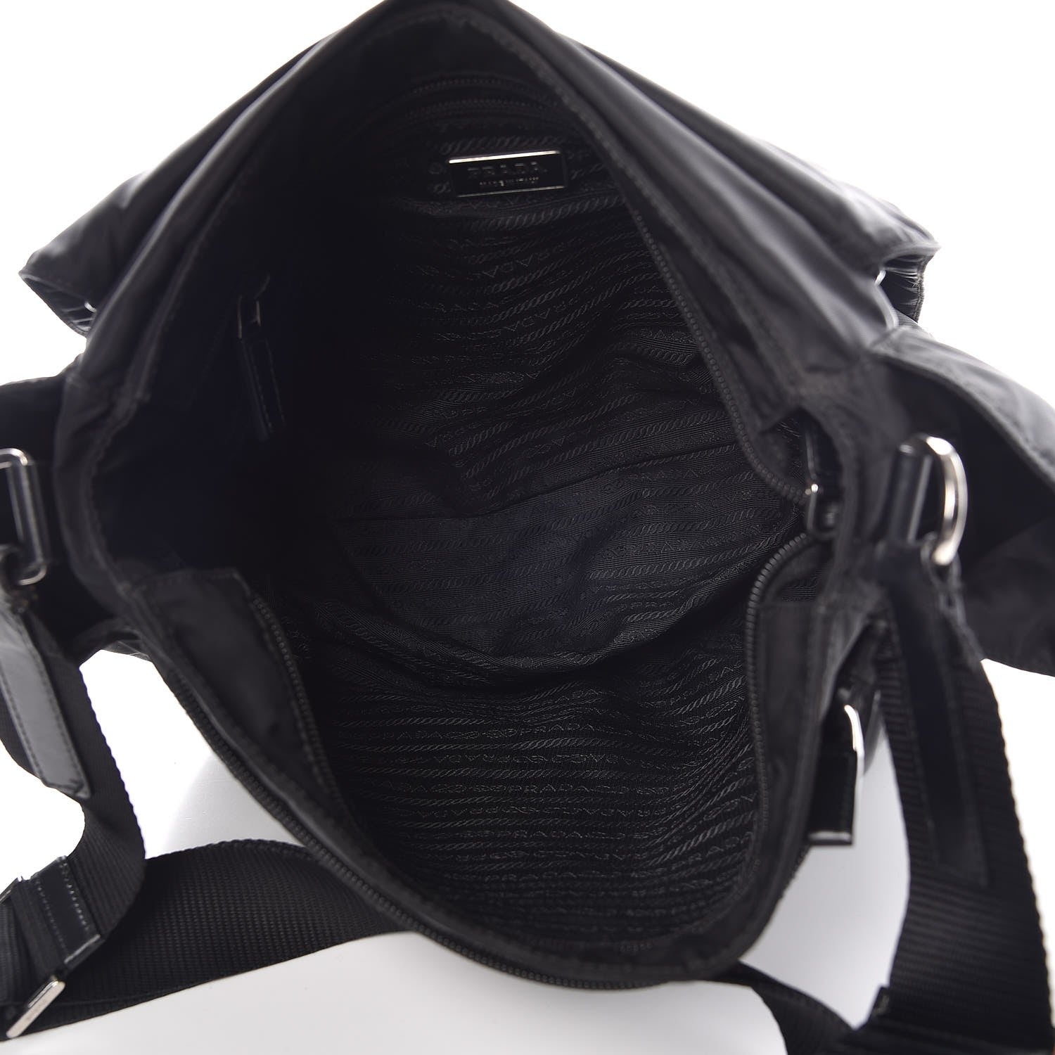 Prada Nylon Vela Messenger Bag Black 5 of 9
