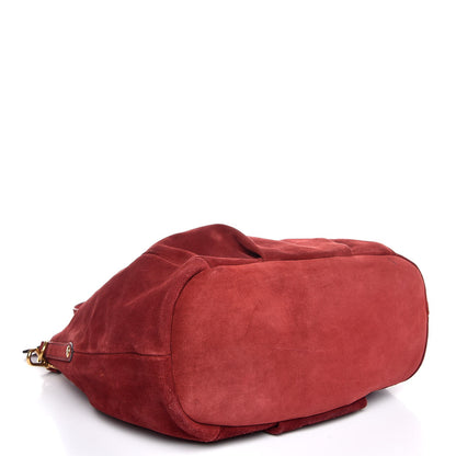 Prada Suede Shoulder Bag Red 5 of 8