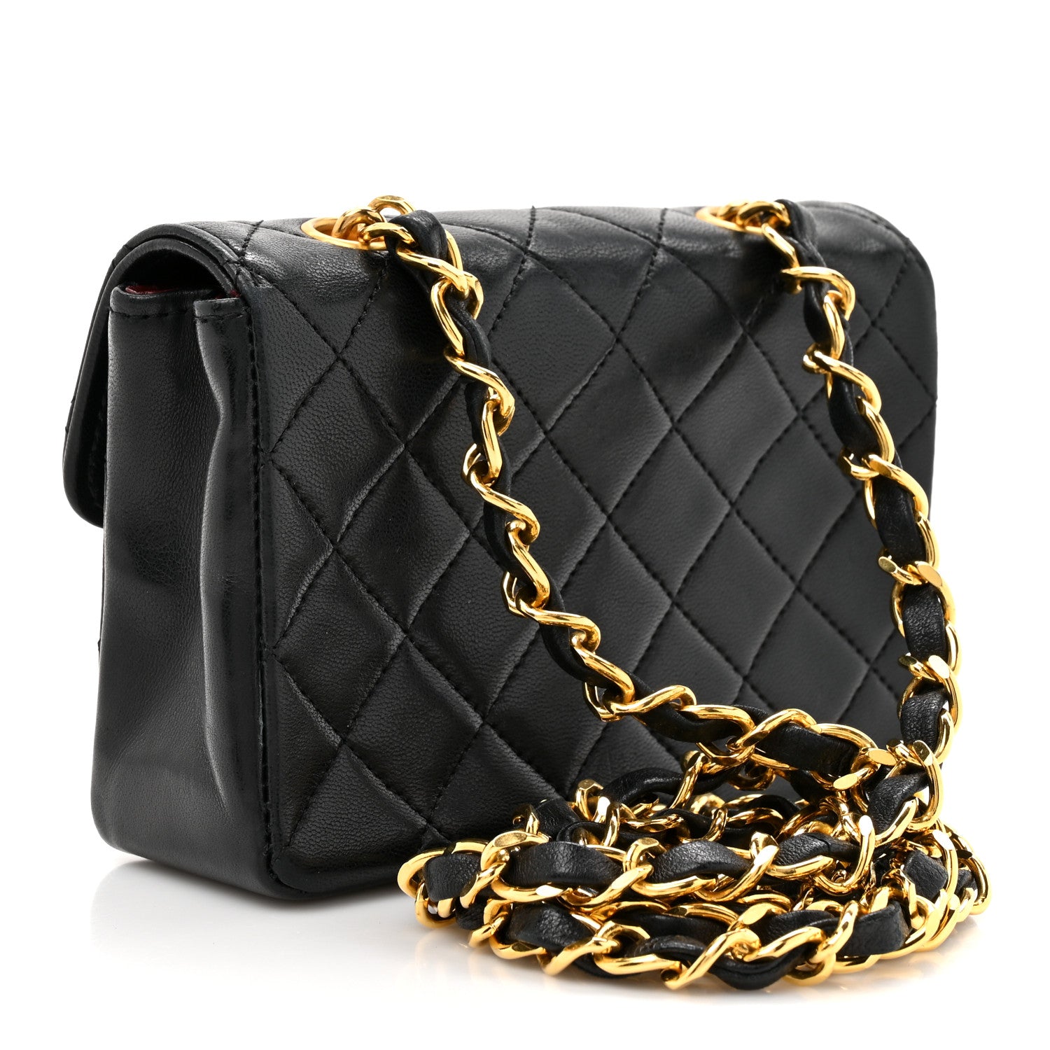 Chanel Lambskin Quilted Micro Mini Flap Bag Black 3 of 15