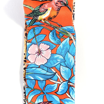 Hermes Silk Jungle Love Love Twilly Orange Bleu Brun 3 of 4