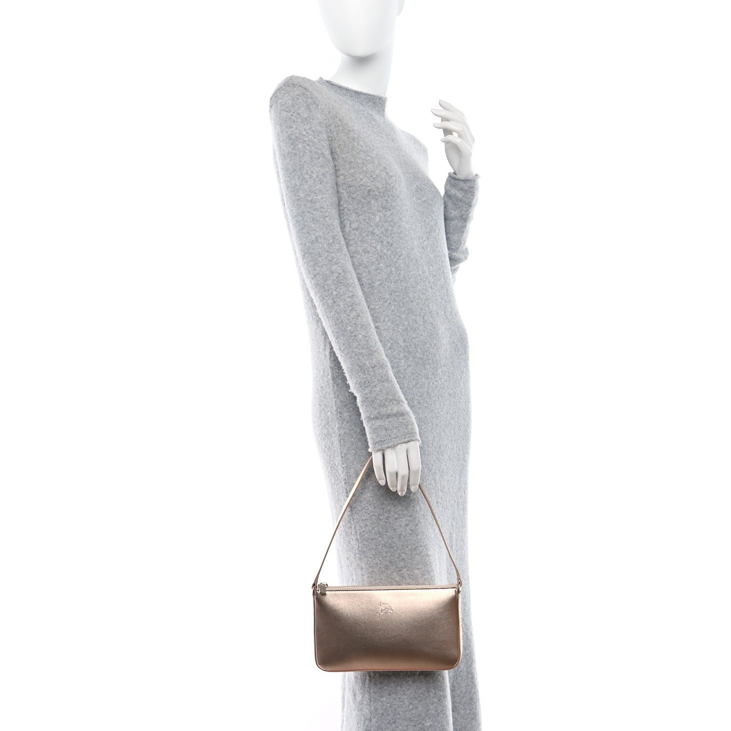 Christian Louboutin Metallic Nappa Loubila Shoulder Bag Leche 2 of 8