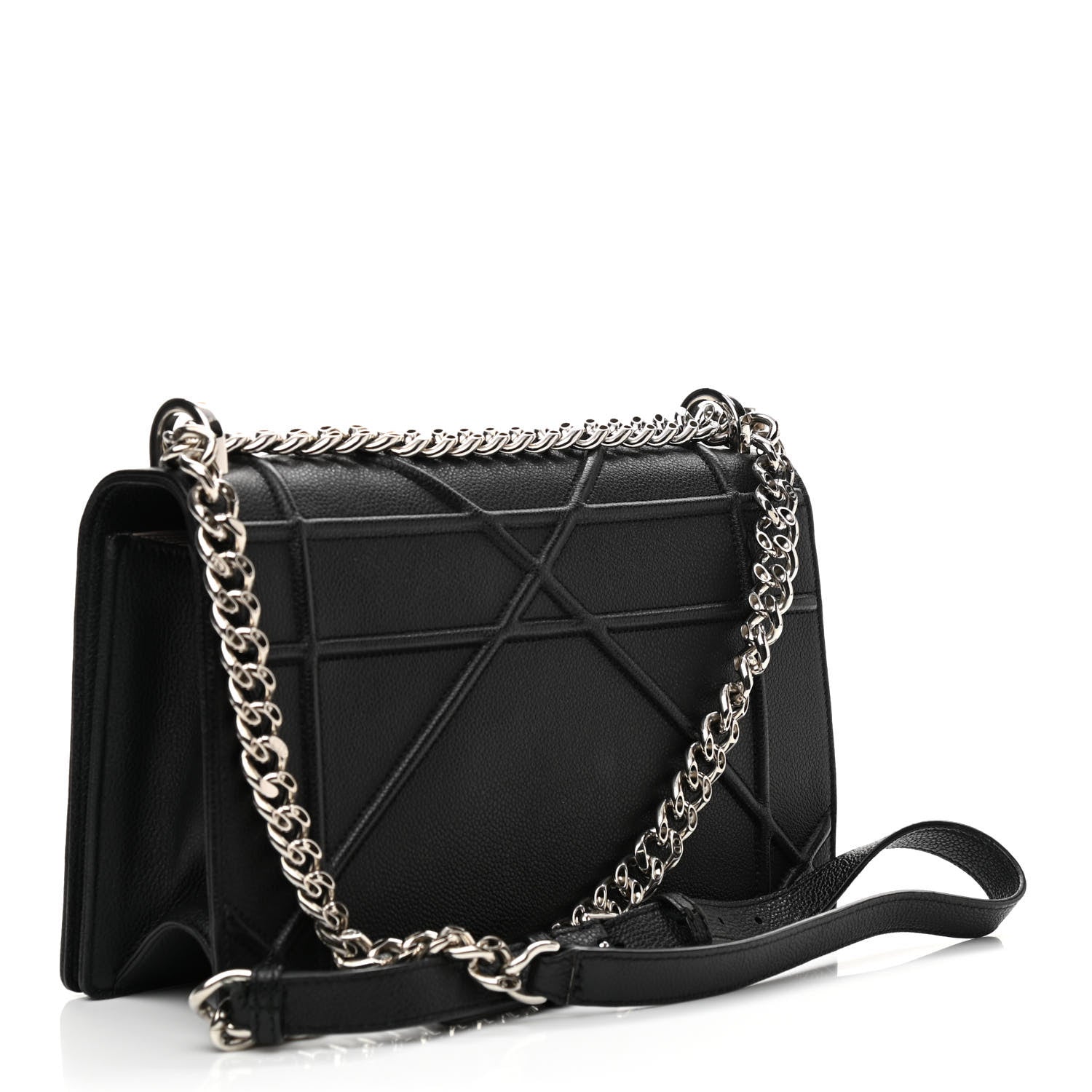 Christian Dior Grained Calfskin Medium Diorama Flap Bag Black 3 of 9