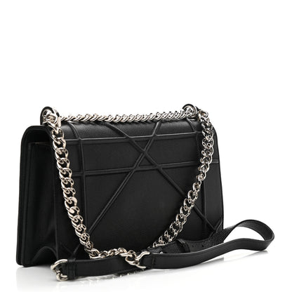 Christian Dior Grained Calfskin Medium Diorama Flap Bag Black 3 of 9