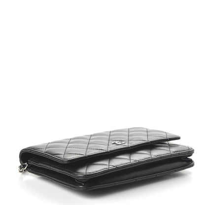 Chanel Lambskin Quilted Wallet On Chain WOC Black 4 of 12