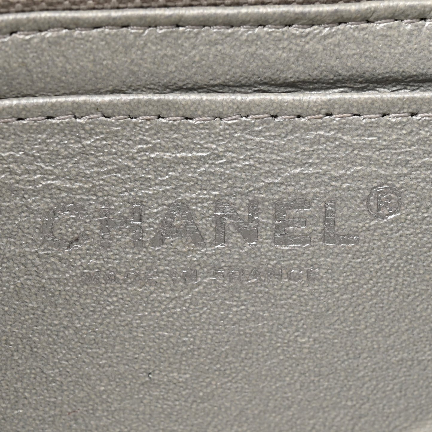 Patent Metallic Crumpled Calfskin Chevron Quilted Mini Rectangular Flap Silver