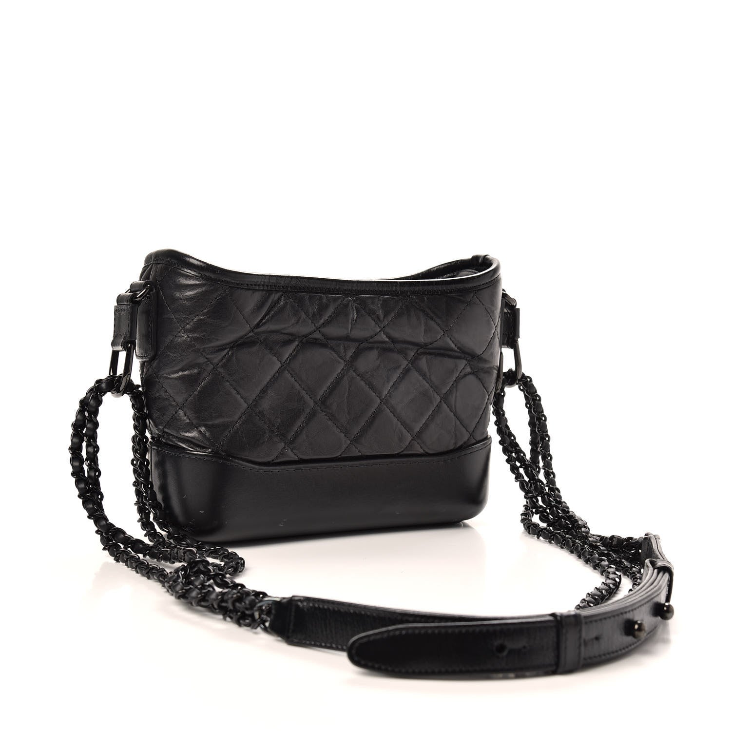 Chanel Aged Calfskin Quilted Small Gabrielle Hobo So Black 3 of 11
