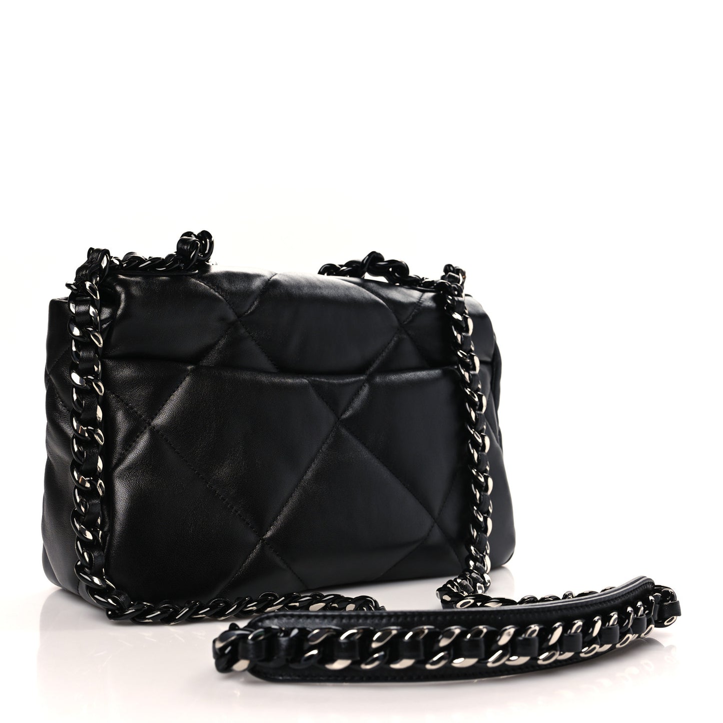 Lambskin Quilted Medium Chanel 19 Flap So Black