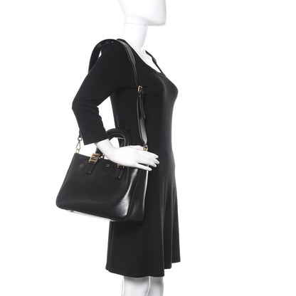 Fendi Vitello Glacier Small FF Tote Black 2 of 10