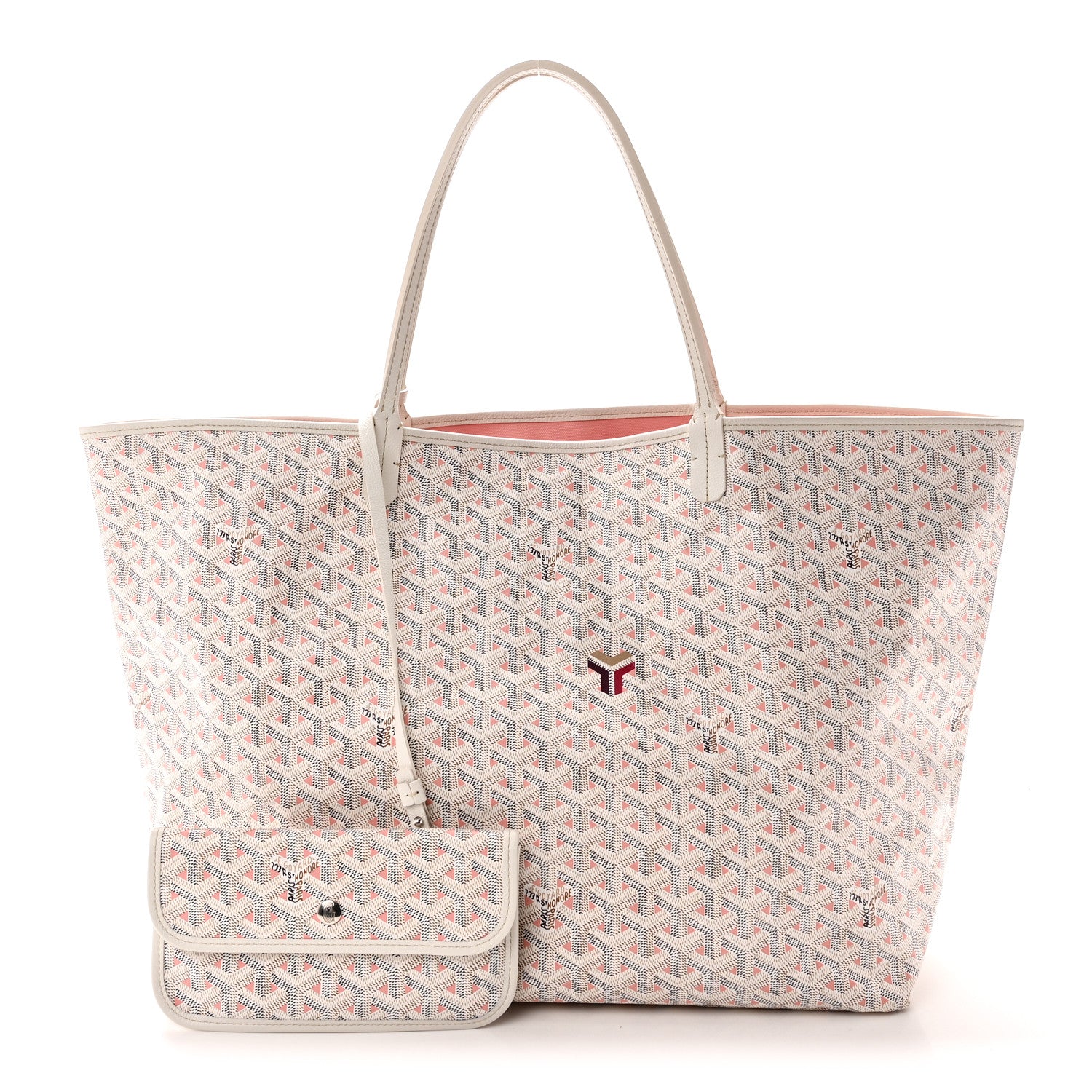 Goyard Goyardine Saint Louis Claire Voie GM White Pink 3 of 12