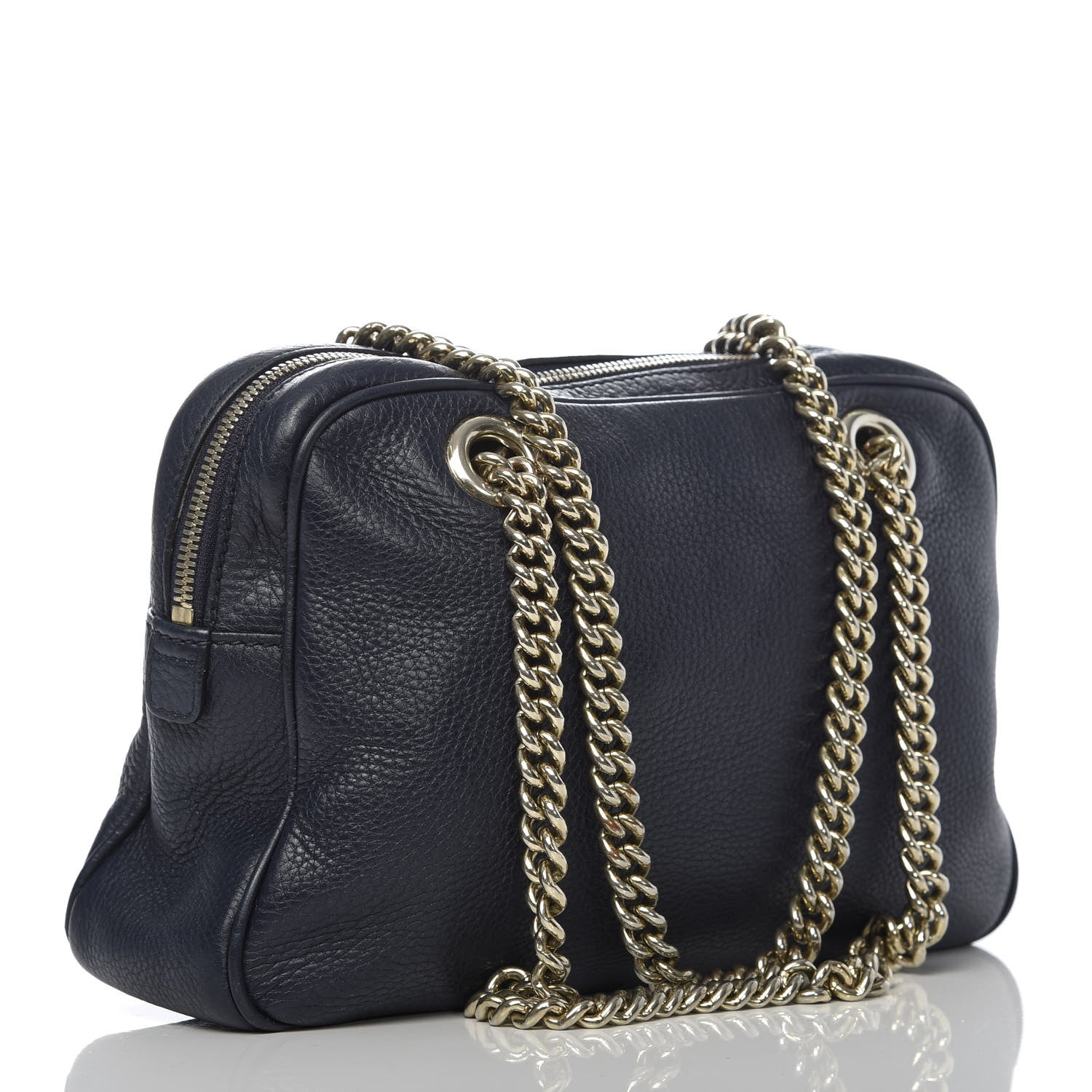 Gucci Pebbled Calfskin Small Soho Bowler Blue 3 of 12