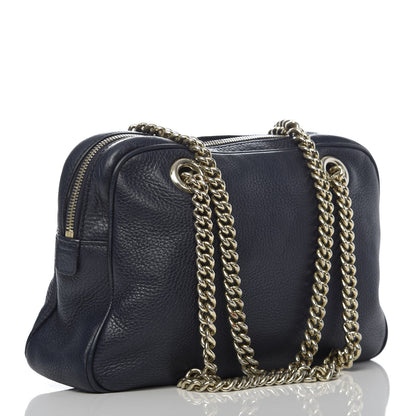 Gucci Pebbled Calfskin Small Soho Bowler Blue 3 of 12