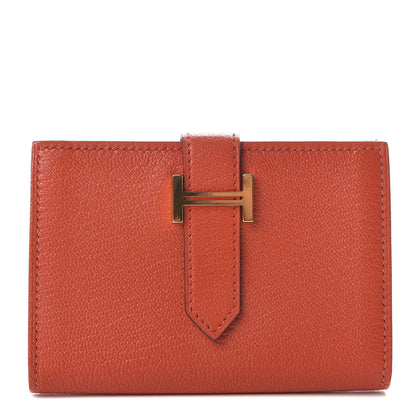 Hermes Chevre Mysore Bearn Card Holder Wallet Capucine 3 of 16