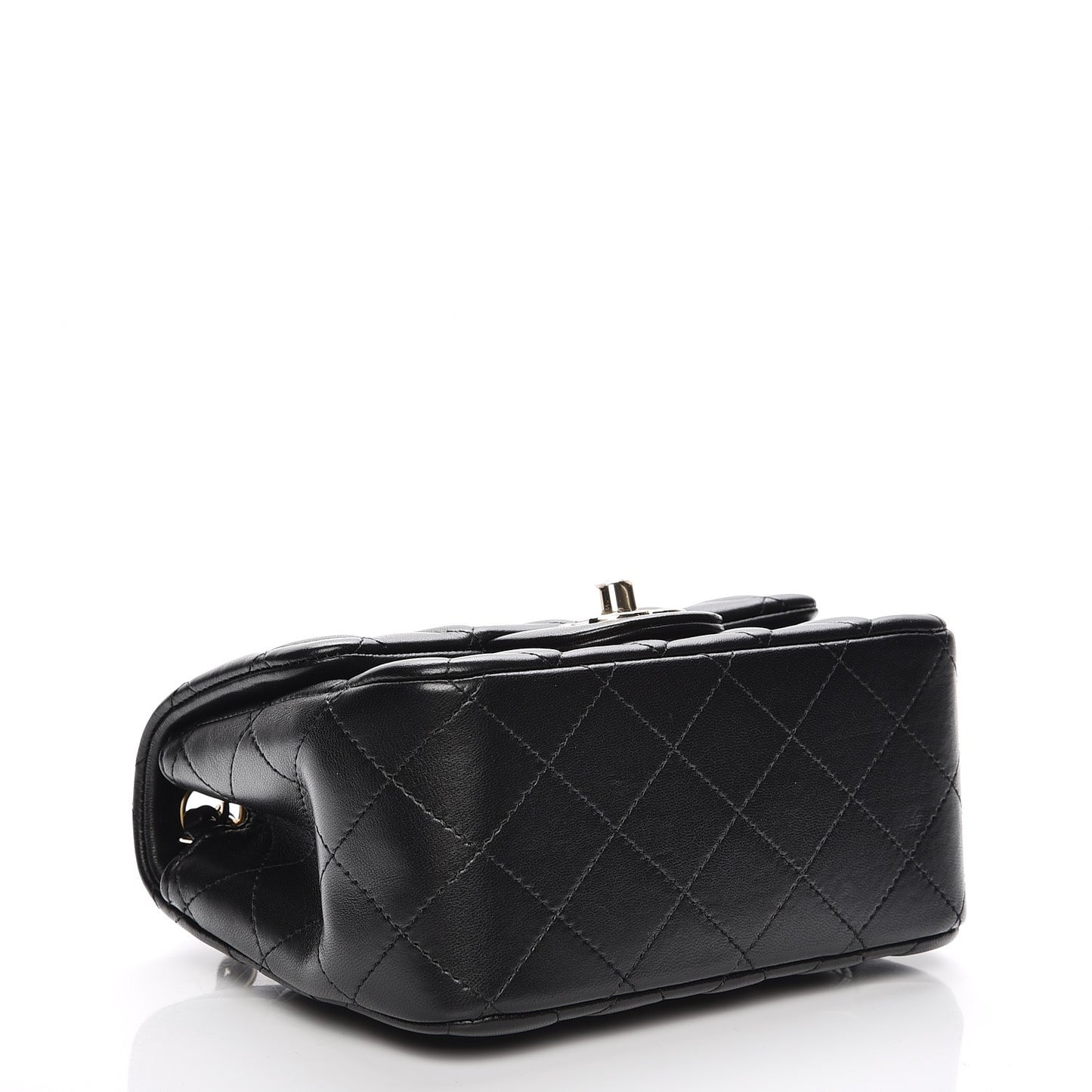 Lambskin Quilted Mini Square Flap Black