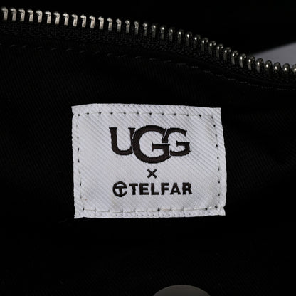 Telfar X UGG Crinkle Patent Shearling Medium Shopping Bag Black 6 of 10